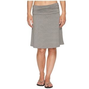 Toad&Co Chaka Skirt Gray White Striped Organic Cotton Large